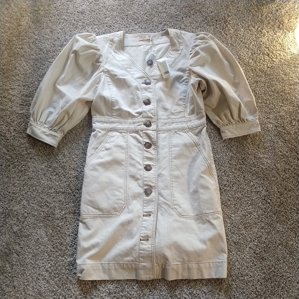 Torey Burch Cotton Puff Sleeve Dress